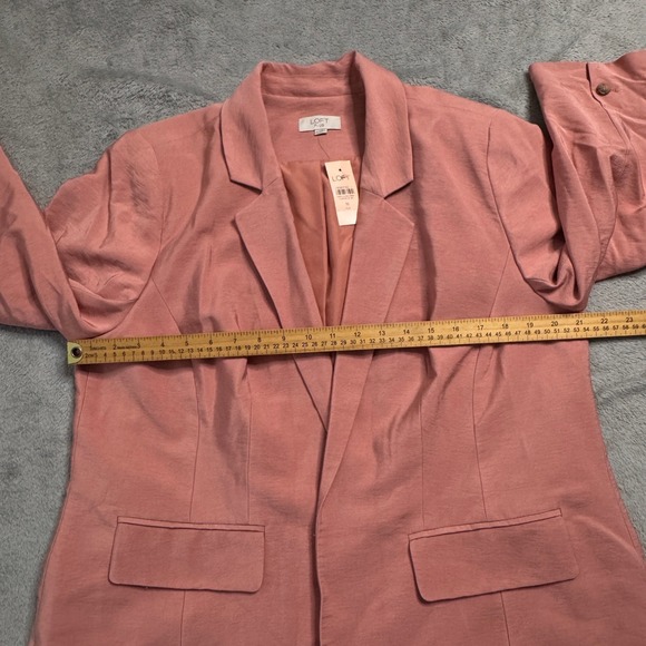 NWT LOFT PLUS Women's Salmon Blazer Jacket Size 16 BRAND NEW! 3/4 Sleeve - Picture 8 of 13